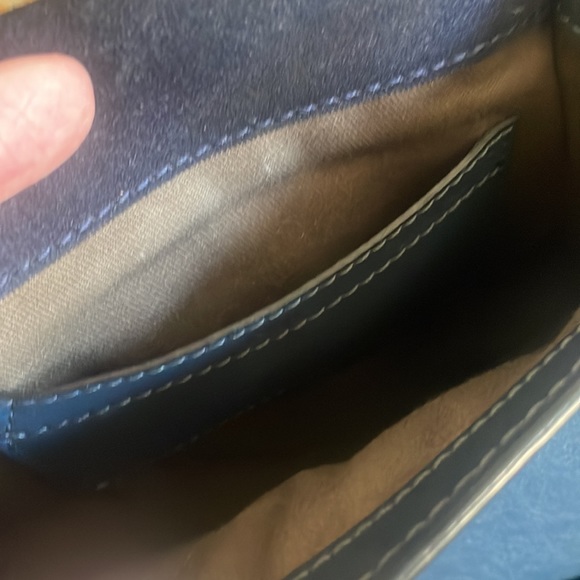 Chloe crossbody Marcie. exclusive  suede Navy contrast stitching. - Picture 8 of 10